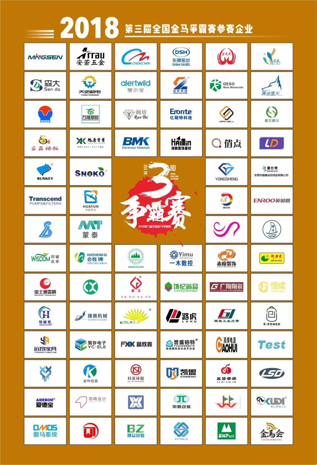 第三屆金馬爭(zhēng)霸賽的87個(gè)企業(yè)LOGO,包含了東晟密封件公司哦