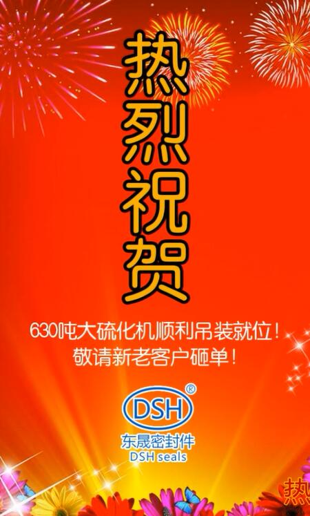 熱烈祝賀：東晟密封件630噸大硫化機(jī)順利吊裝就位！敬請(qǐng)新老客戶砸單！